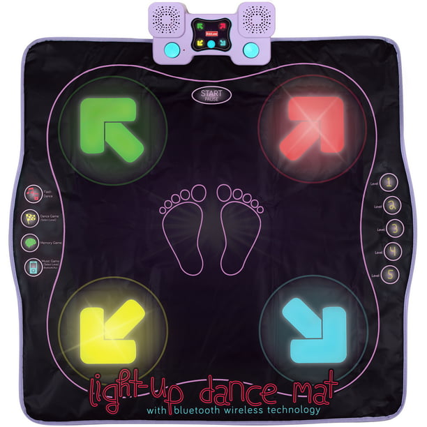 Certified Refurbished Light Up Dance Mat Arcade Style Dance Games with Built In Music Tracks and Bluetooth Wireless Technology